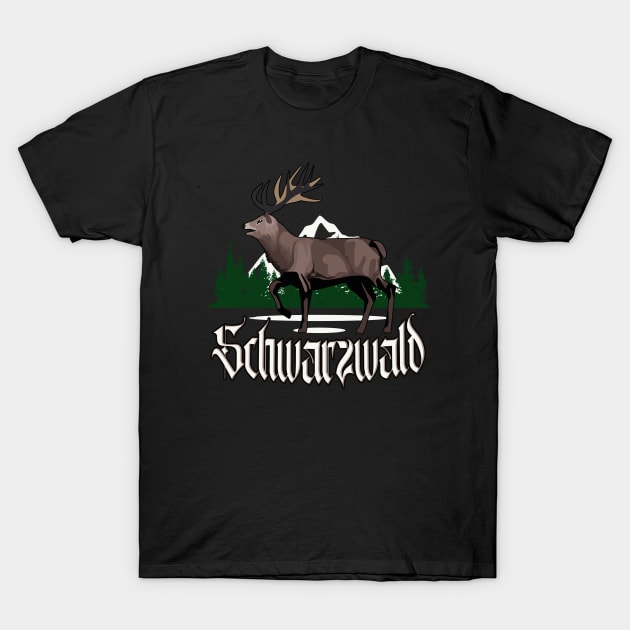 Schwarzwald Hirsch coole Schwarzwälder T-Shirt by Foxxy Merch